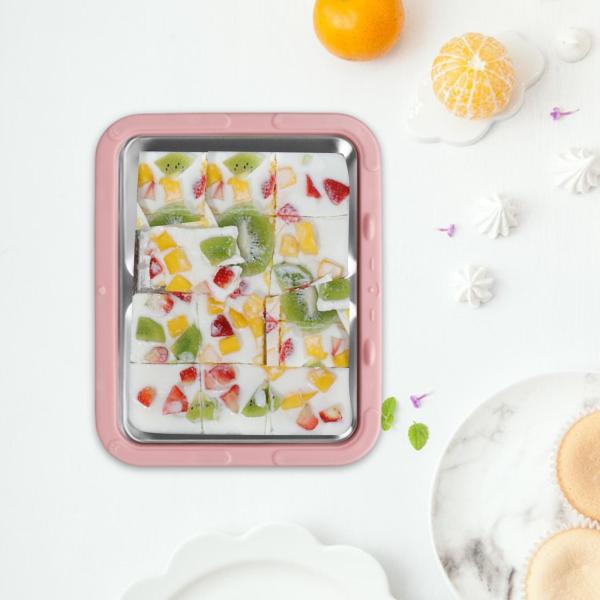 アイスクリームメーカー 自家製 お手入れ簡単 楽しい家族向けアクティビティ アイスクリームパン ピンク 蓋なし