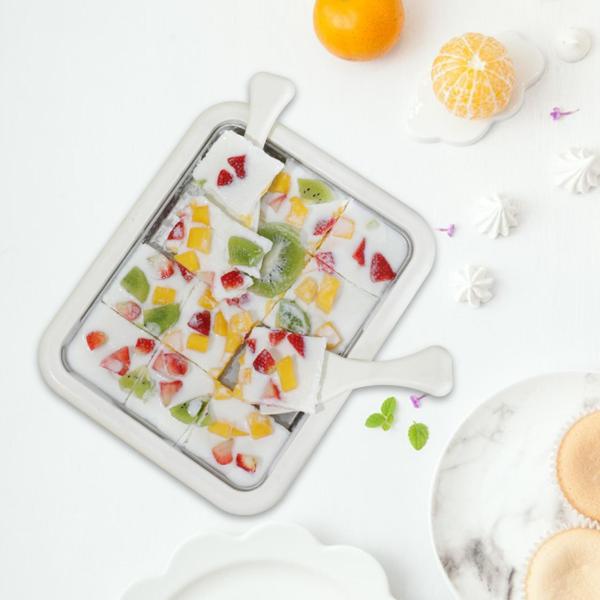 アイスクリームメーカー 自家製 お手入れ簡単 楽しい家族向けアクティビティ アイスクリームパン ホワイト 蓋なし