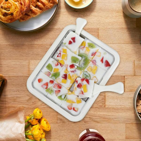 アイスクリームメーカー 自家製 お手入れ簡単 楽しい家族向けアクティビティ アイスクリームパン ホワイト 蓋なし