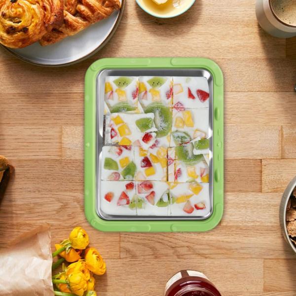 アイスクリームメーカー 自家製 お手入れ簡単 楽しい家族向けアクティビティ アイスクリームパン グリーン 蓋付き