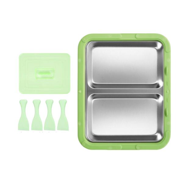 アイスクリームメーカー 自家製 お手入れ簡単 楽しい家族向けアクティビティ アイスクリームパン グリーン 蓋付き