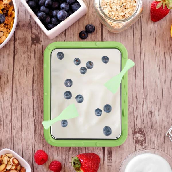 アイスクリームメーカー DIY ポータブル 家庭用 楽しい 家族 アクティビティ アイスクリームパン グリーン