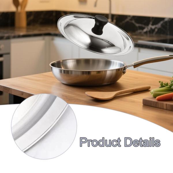 ステンレススチール製鍋蓋 丸型フライパン 鍋蓋 キャンプ ピクニック アウトドア用 30cm