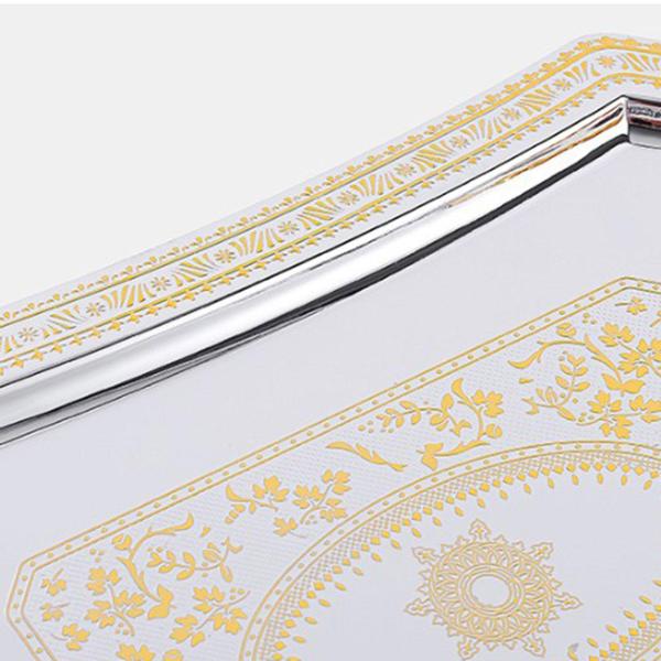 サービングトレイ装飾 ステンレススチール製オーナメント ホリデーホームキッチンパーティー用 ゴールド