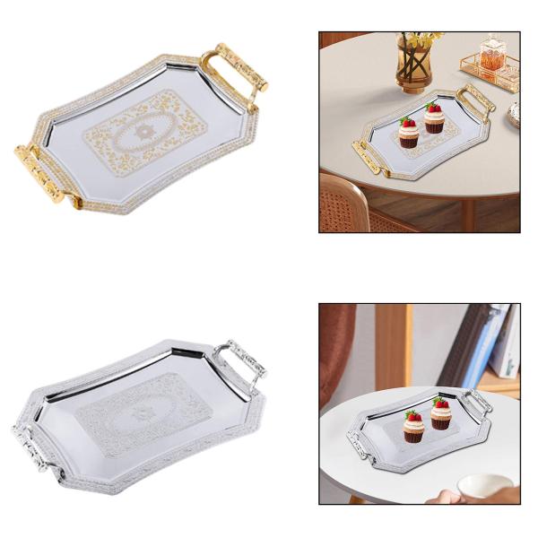 サービングトレイ装飾 ステンレススチール製オーナメント ホリデーホームキッチンパーティー用 ゴールド