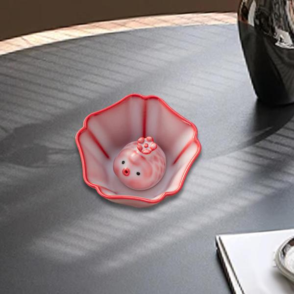 陶器製ティーカップ装飾品 カンフーティーカップ ユニーク ティーペット付き ギフト オフィス用