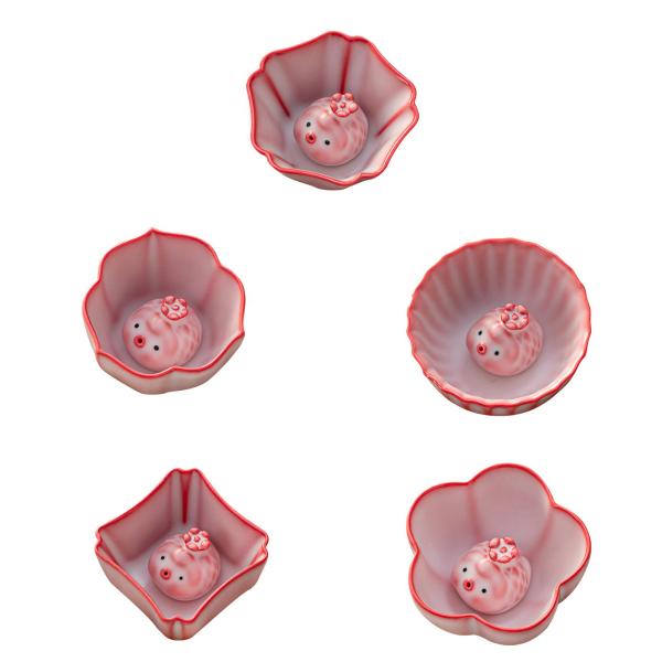 陶器製ティーカップ装飾品 カンフーティーカップ ユニーク ティーペット付き ギフト オフィス用