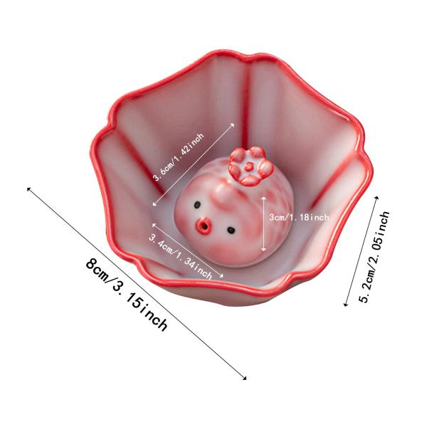 陶器製ティーカップ装飾品 カンフーティーカップ ユニーク ティーペット付き ギフト オフィス用