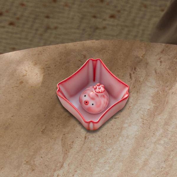 陶器製ティーカップ装飾品 カンフーティーカップ ユニーク ティーペット付き ギフト オフィス用