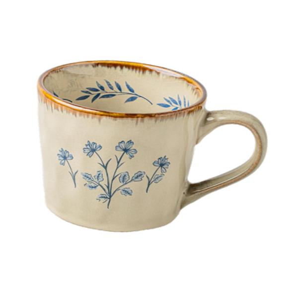 セラミックコーヒーカップ ユニークなキッチン用品 花柄磁器マグカップ