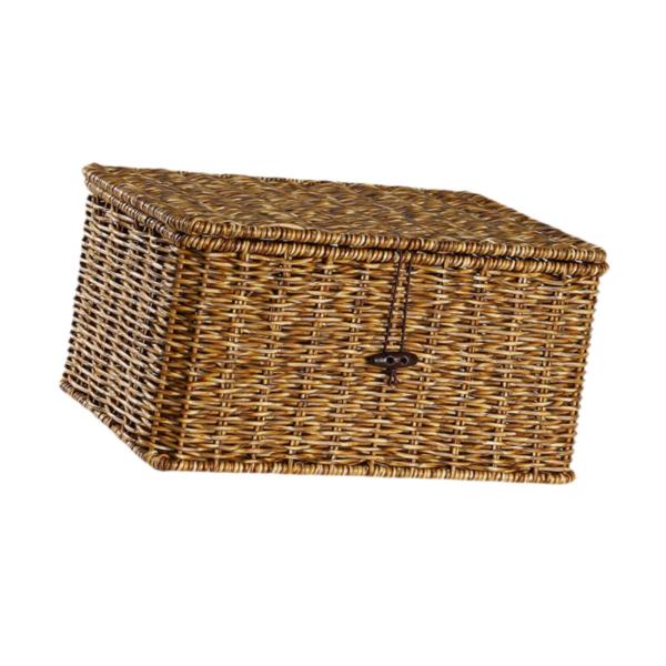 収納バスケット 蓋付き 棚付き バスケット 収納 キッチン 子供部屋 リビングルーム 29 cmx21 cmx15 cm