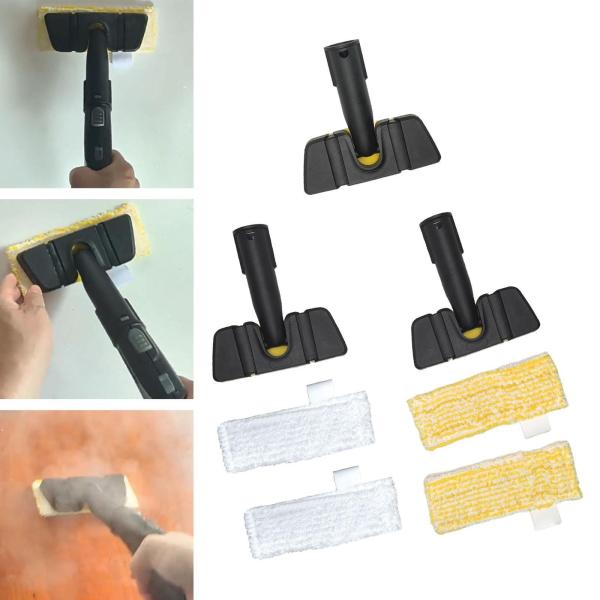 スチームクリーナー モップアダプター フロアノズルアタッチメント 目地床 ドアトラック用 モップ2枚付き ホワイト