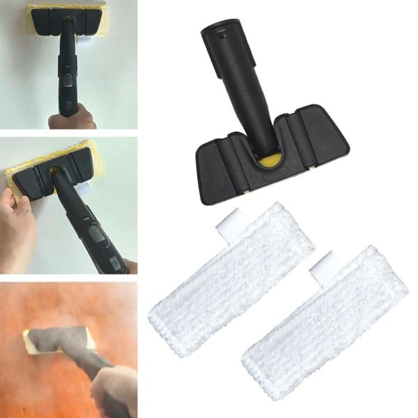 スチームクリーナー モップアダプター フロアノズルアタッチメント 目地床 ドアトラック用 モップ2枚付き ホワイト
