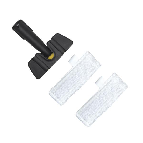 スチームクリーナー モップアダプター フロアノズルアタッチメント 目地床 ドアトラック用 モップ2枚付き ホワイト