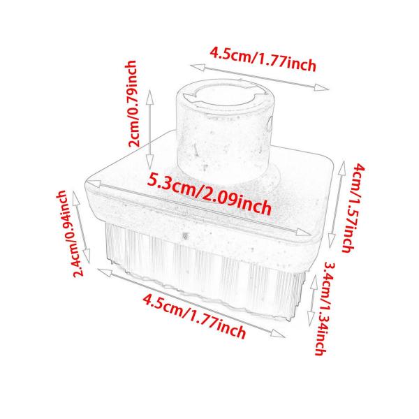 スチームクリーナー用ブラシ 交換用 床目地補修用 車用 PP ホワイト F