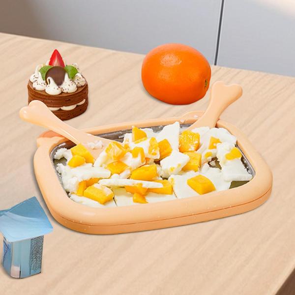 非電気式ミニヨーグルトアイスクリームメーカー 小型軽量 DIY フローズンスイーツ ダストカバー付き