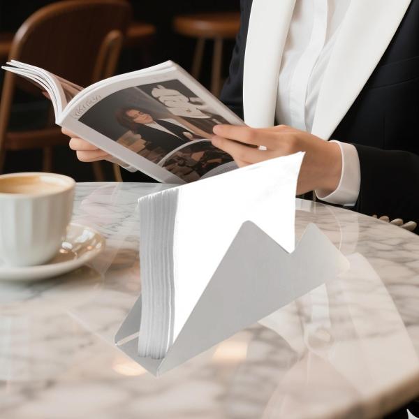 ステンレススチール製ナプキンホルダー ウェディングダイニングルームテーブル用 ファームハウス シルバー