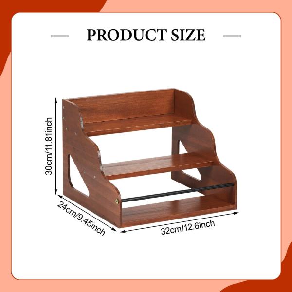 木製ディスプレイライザースタンド 段付き香水オーガナイザー ギフト オフィス 実用ディスプレイ棚 クラフトキャビネット用3段スパイスラック