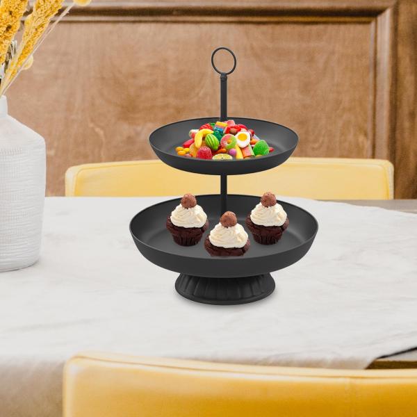 ケーキスタンド パーティー 3段 プレート デザートスタンド ディスプレイ キャンディ お菓子 フルーツ用 ブラック