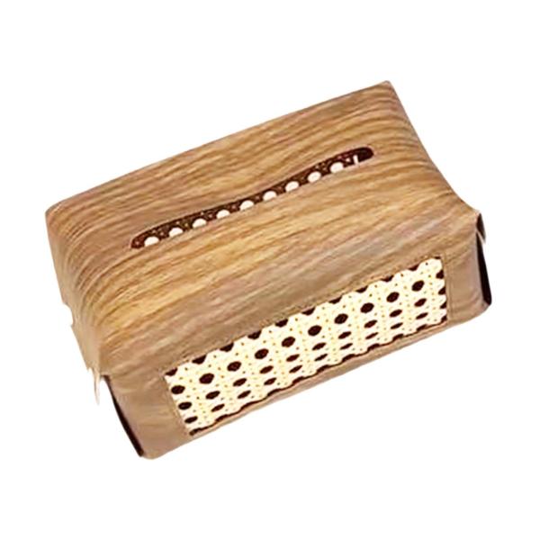 PUレザー ティッシュボックスホルダー ナプキンディスペンサー ベッドサイド レストラン 寝室用 ブラウン