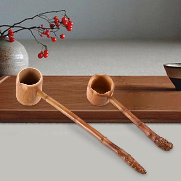 竹製スプーン 水おたま カンフーティーアクセサリー 木製スプーン キッチン用 21cm