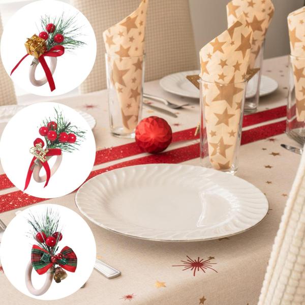 クリスマスナプキンリング 手作りの素朴な装飾 ホテルカフェ 感謝祭ギフトボックス用