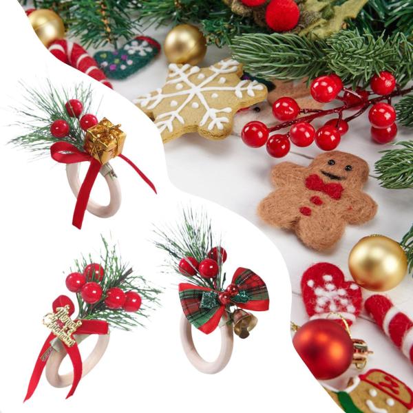 クリスマスナプキンリング 手作りの素朴な装飾 ホテルカフェ 感謝祭ギフトボックス用