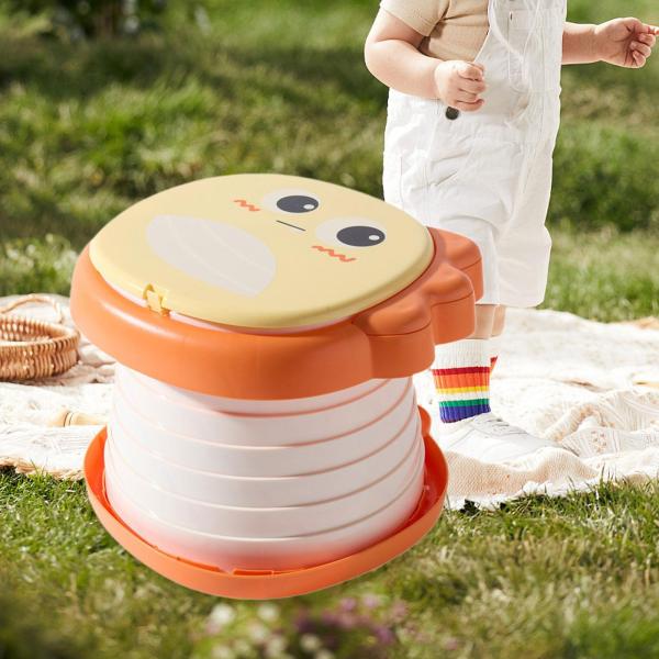 子供用トイレチェア 再利用可能 ポータブル 旅行用  屋外 屋内 ベビー用 オレンジ