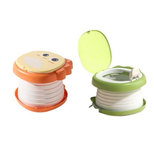 子供用トイレチェア 再利用可能 ポータブル 旅行用  屋外 屋内 ベビー用 オレンジ