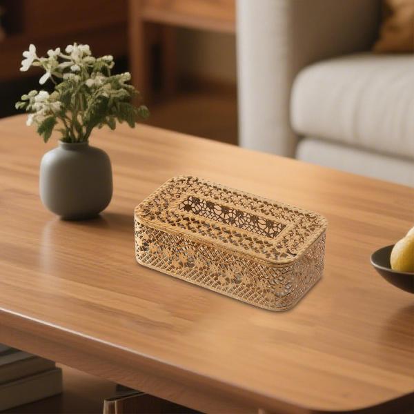 ティッシュボックスホルダー 金属製長方形ティッシュケース 浴室 ドレッサー 寝室 スタイル B