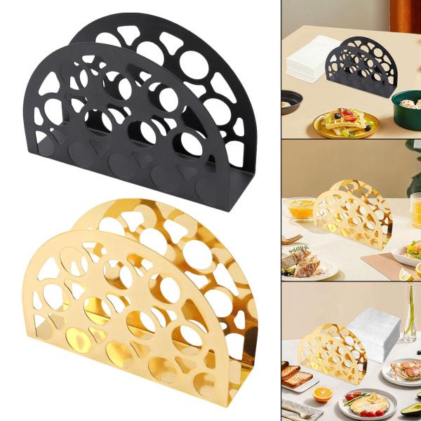 ナプキンホルダー 中空 安定したベース ティッシュラック ピクニック パーティー ホテル用 ブラック