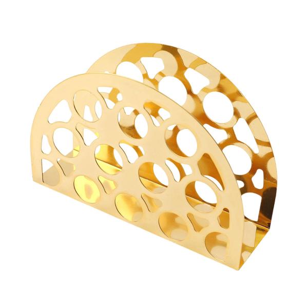 ナプキンホルダー 中空 安定したベース ティッシュラック ピクニック パーティー ホテル用 ゴールド