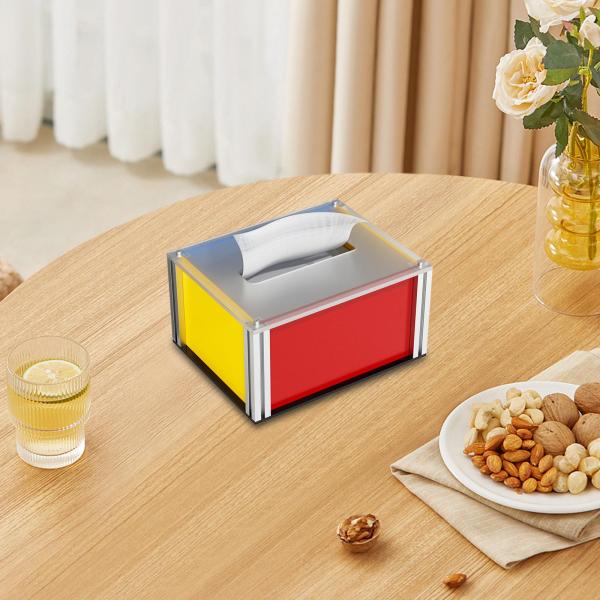 ティッシュボックスカバー フェイシャルペーパーケース ポータブルアクリルティッシュホルダー ナプキンディスペンサー 化粧台 キッチンカウンタートップ 