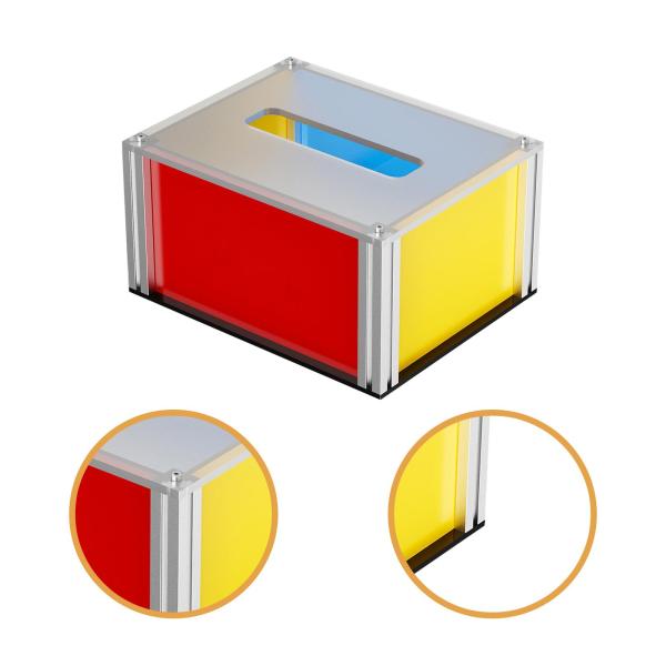 ティッシュボックスカバー フェイシャルペーパーケース ポータブルアクリルティッシュホルダー ナプキンディスペンサー 化粧台 キッチンカウンタートップ 