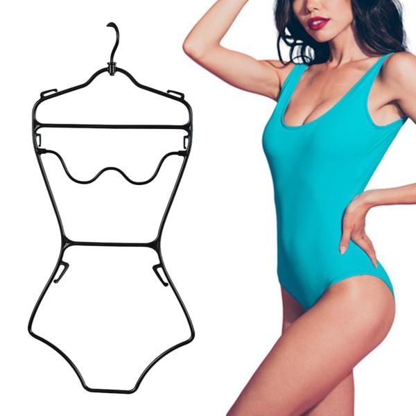 水着ハンガー ポータブル 滑り止め 水着 ディスプレイハンガー コート 衣類用 女性用 L ブラック