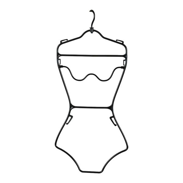 水着ハンガー ポータブル 滑り止め 水着 ディスプレイハンガー コート 衣類用 女性用 L ブラック