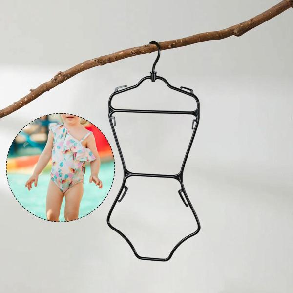 水着ハンガー ポータブル 滑り止め 水着 ディスプレイハンガー コート 衣類用 女性用 S ブラック