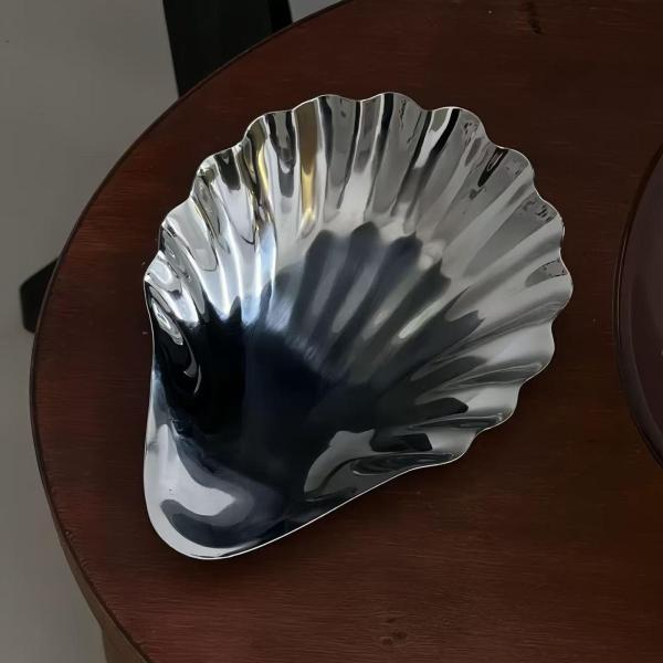 シェル型スナック皿ステンレススチールプレート多目的家庭用食器デザート皿プレートサービングトレイナッツホーム