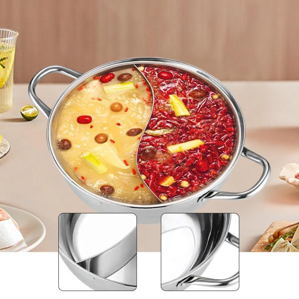 ステンレス製 仕切り付き鍋 家族で集まるキッチン 家庭用 34cm