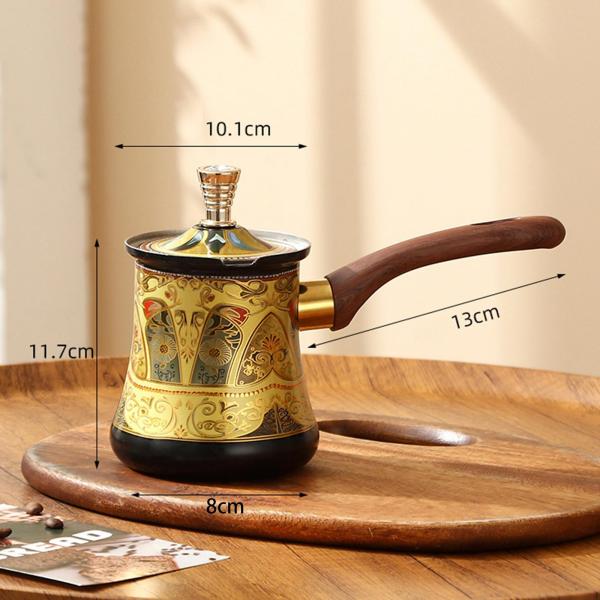 トルココーヒーポット（蓋付き）ミルク用ソースパン（レストラン・キャンプ・キッチン用）720ml