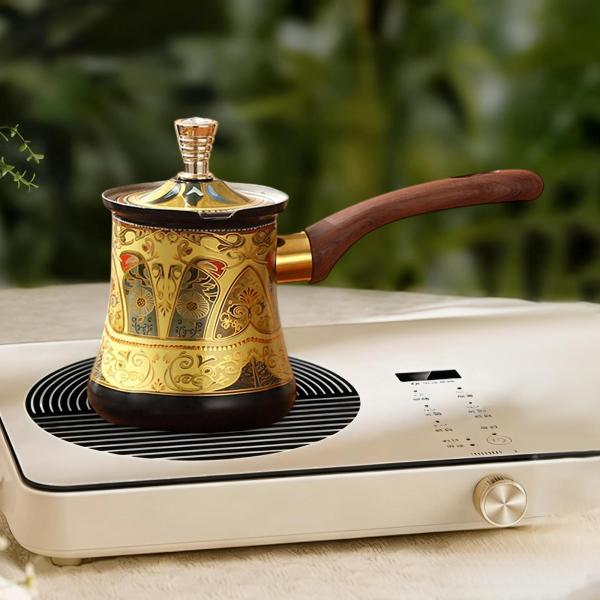 トルココーヒーポット（蓋付き）ミルク用ソースパン（レストラン・キャンプ・キッチン用）720ml