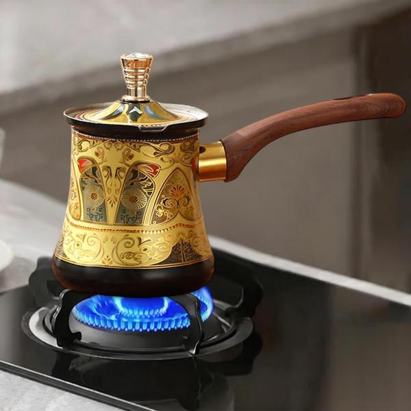 トルココーヒーポット（蓋付き）ミルク用ソースパン（レストラン・キャンプ・キッチン用）720ml