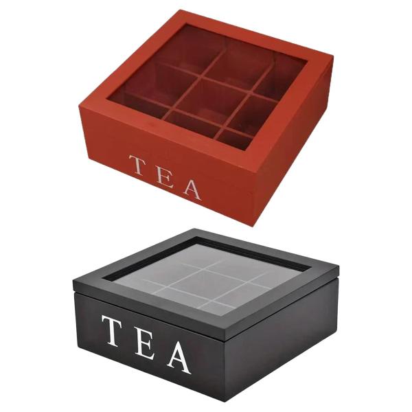 木製ジュエリー収納ボックス ティーバッグオーガナイザー ティーバッグ用 小さなジュエリー用 シュガーブラウン