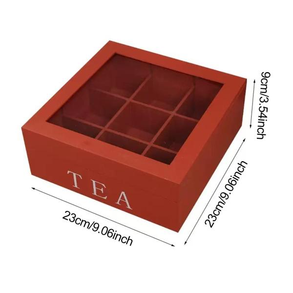 木製ジュエリー収納ボックス ティーバッグオーガナイザー ティーバッグ用 小さなジュエリー用 シュガーブラウン