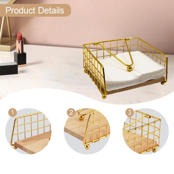 ナプキンホルダー 装飾フラットナプキンディスペンサー ホテル テーブルトップ レストラン ゴールド