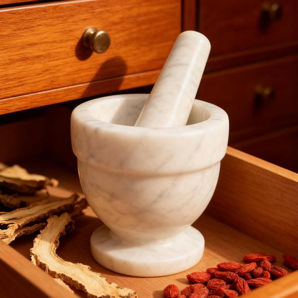 すり鉢とすりこぎセット ニンニクを砕く オーガニックな外観 大理石 多目的スパイス粉砕 ニンニククラッシャー キッチン調理用