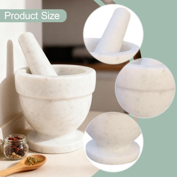 すり鉢とすりこぎセット ニンニクを砕く オーガニックな外観 大理石 多目的スパイス粉砕 ニンニククラッシャー キッチン調理用