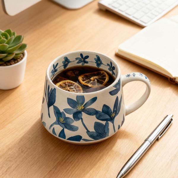花柄マグカップ レトロスタイル 380ml フラワーコーヒーマグ お父さん お母さん 男性 女性 友人用 蓋付き スプーン付き