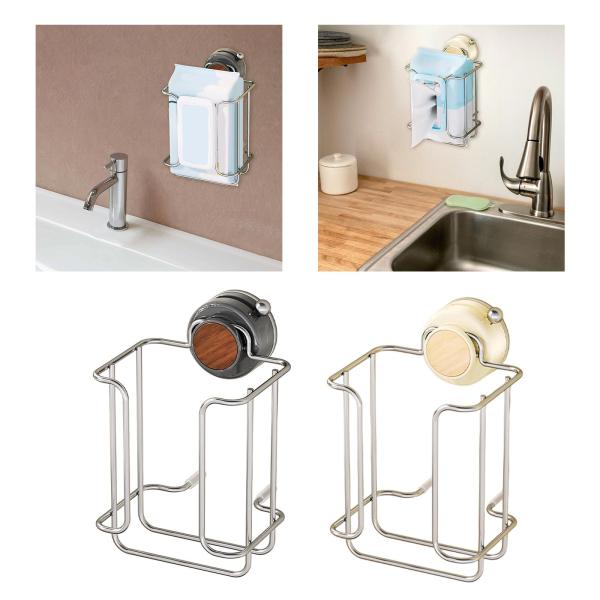 壁掛け式ワイプディスペンサー ティッシュボックスカバー ホテル リビングルーム 洗面所用 ブラウン 吸盤