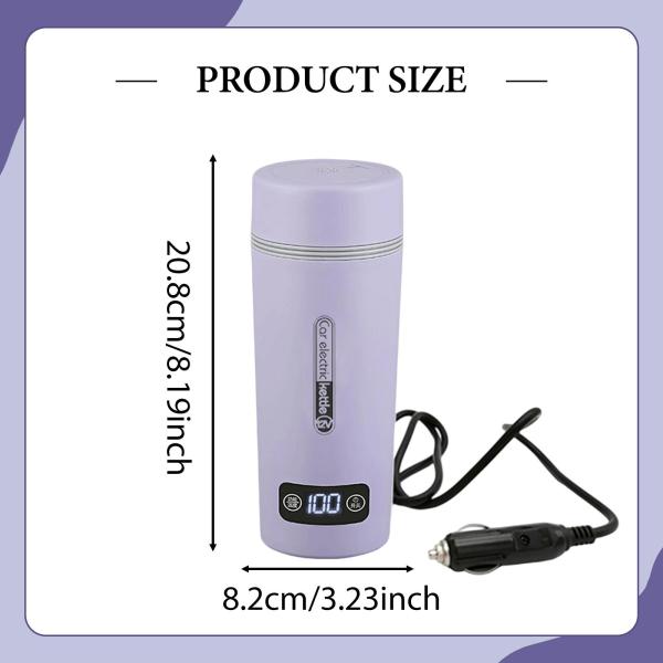 車用加熱カップ 加熱トラベルマグ 温度調整可能 漏れ防止 ポータブル給湯器 ウォーターボイラー ロードトリップ アウトドア用